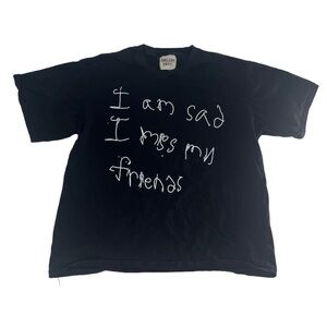 Gallery Dept Shirt Men Large Black I Am Sad I Miss My Friends Geaphic California